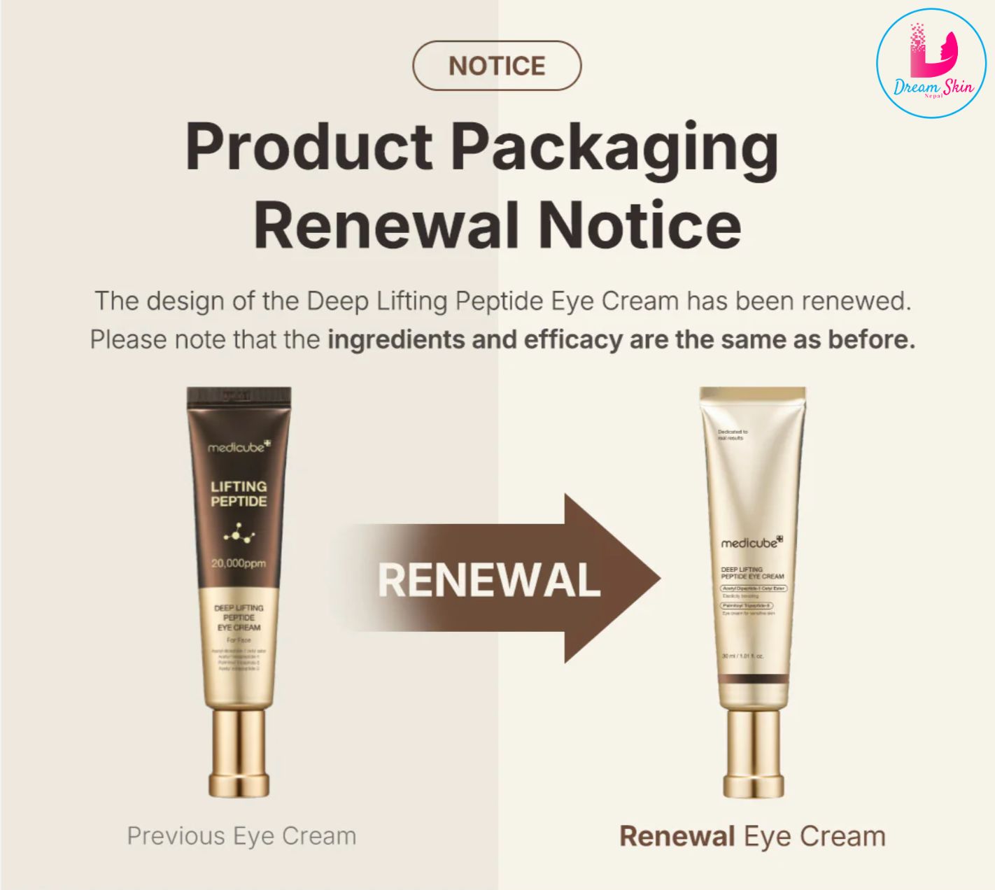 Medicube Deep Lifting Peptide Eye Cream For Face, 30ml